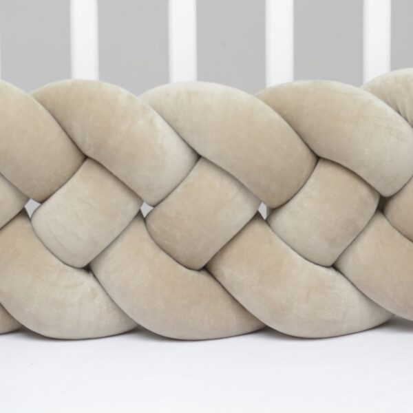 Flätat spjälskydd 4-strängigt velour / cappuccino