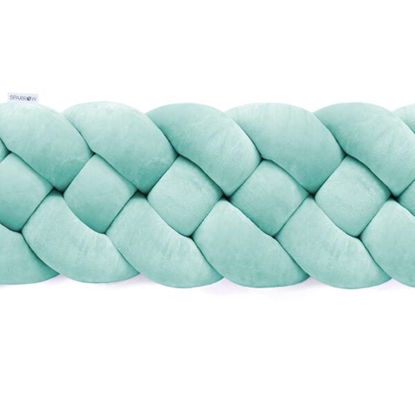 Flätat spjälskydd 4-strängigt velour / azurblå