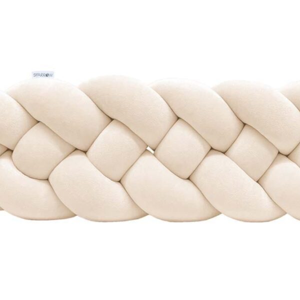 Flätat spjälskydd 4-strängigt velour / mandel