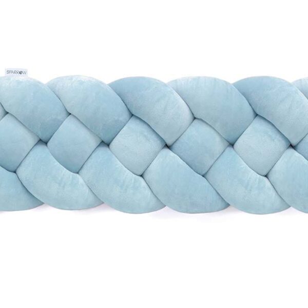 Flätat spjälskydd 4-strängigt velour / ice blue